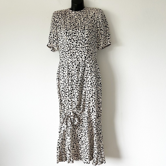 Vintage 100% Silk Floral MIDI Dress - Picture 12 of 16